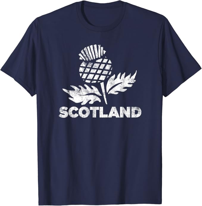 Retro Thistle Scottish Rugby Scotland Rugby Football Top TShirt